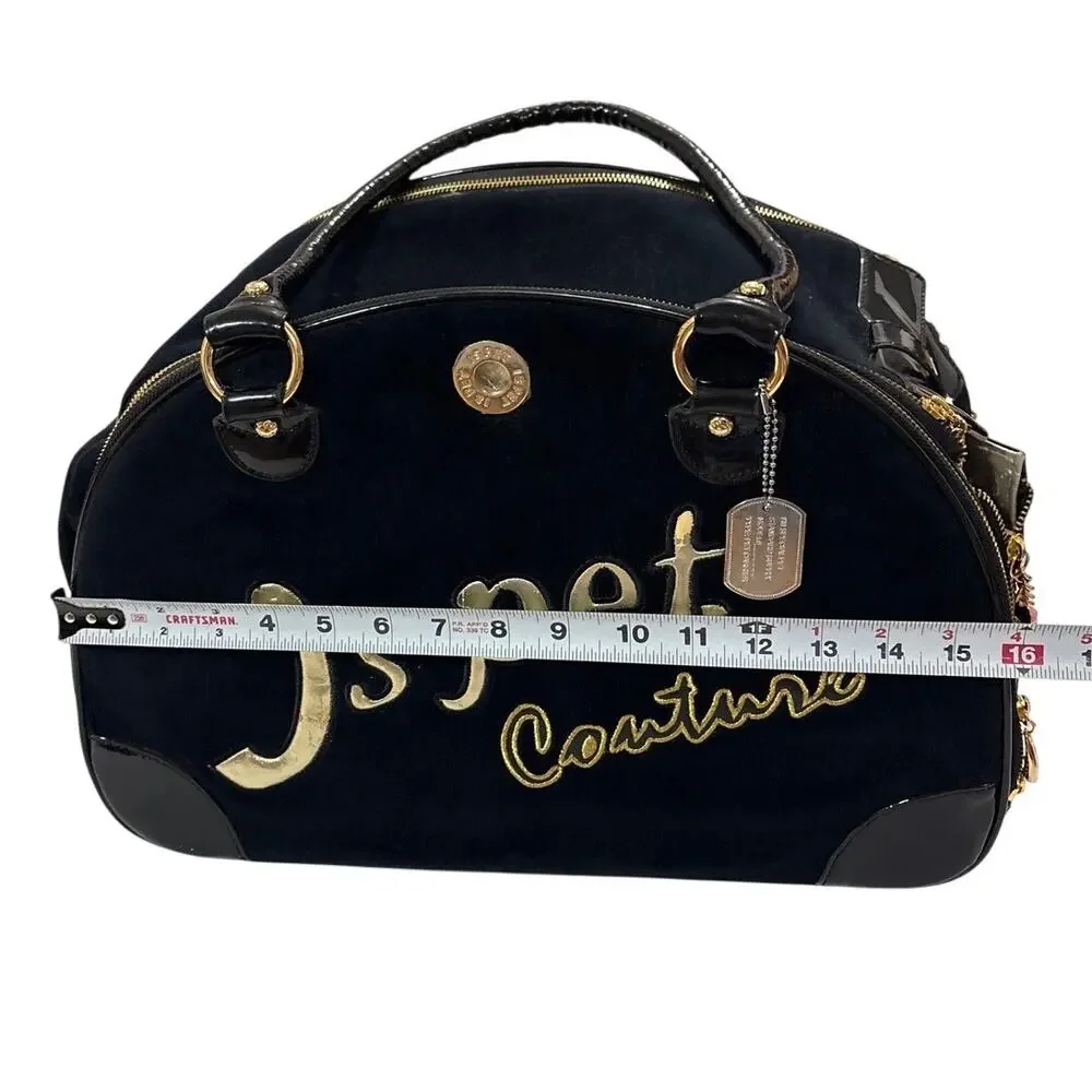 JS Pet Couture Pet Carrier Velour Y2k Charm Travel Dog Cat Structure Bag Purse